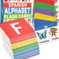 Spanish Alphabet Flash Cards - Abc Jumbo Flash Cards For Kids Ages 3-6 - Lowercase & Uppercase Letter Recognition Learning Game