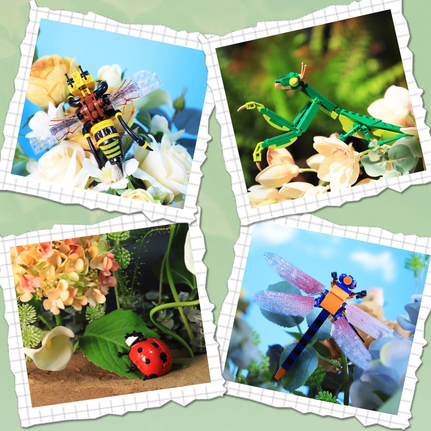 Kazi Bugs Building Toy Set,Insect Collection Building Blocks Including 8 Different Bug,Stem Toys For Kids Age 8 And Up,Play And
