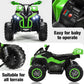 Soar Four Wheeler For Kids - Electirc Toddler 4 Wheeler For Kids 3-6, Ride On Atv 12V Battery Powered, Kids Quad With Led Lights, Music, High Low Speed, Usb/Tf, Treaded Tires, Green