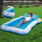 Inflatable mature-themed Pool Lounger Float - BAIAI Extra Large Beach Sun Tanning Floats Raft Sunbathing Water Lounge Floaties Tub with Drink Holder Blow Up Lake Suntan Floating Swimming Mattress Mat (XXL)