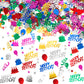 WILLBOND 3000 Pieces Happy Birthday Confetti Birthday Party Cake Confetti Metallic Foil Balloon Table Scatter Decorations for Ca