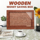 $10000 Cash Vault Wooden Savings Box,2024 New Wooden Savings Box With Money Target & Numbers,Retro Cash Saver Box, Reusable Coin