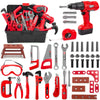 HYRENEE Kids Tool Set - 48 Piece Toddler Tool Set with Electronic Toy Drill& Tool Box,Pretend Play Toys for Kids,Construction Ki
