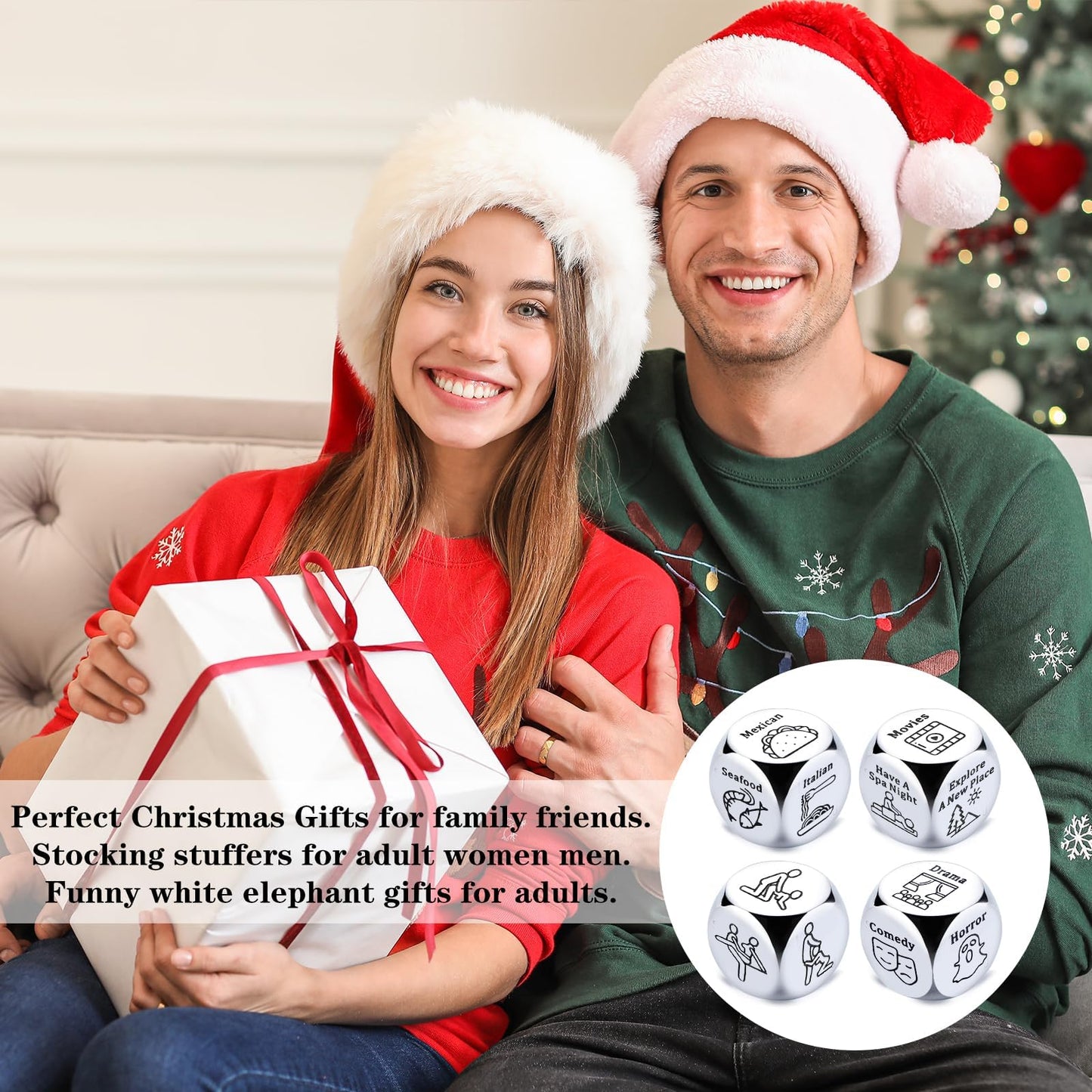 4Pcs Anniversary Steel Date Night Dice for Couples  Valentines Day Gifts for Boyfriend Husband Girlfriend Wife  Birtdhay mature-themed Easter Basket Stuffers