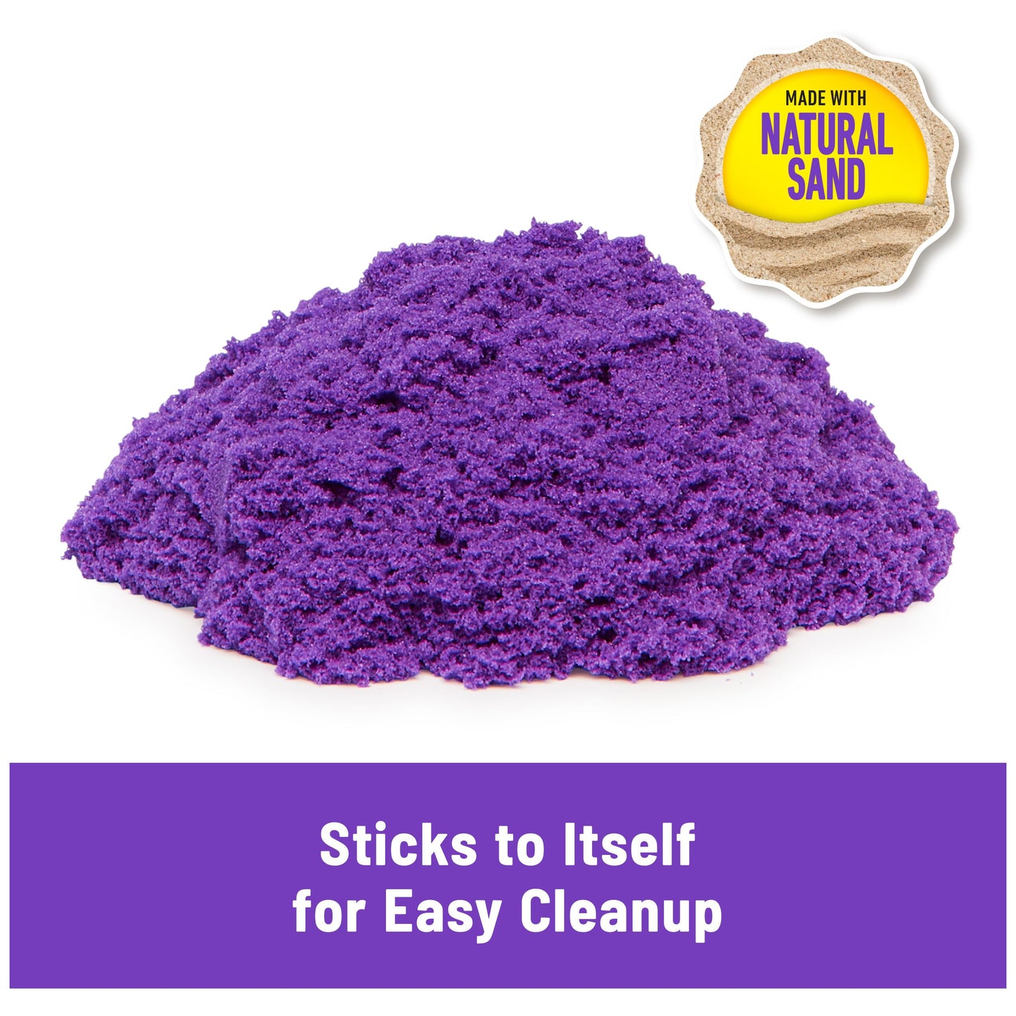 Kinetic Sand, 2.5lbs Purple Play Sand, Moldable Sensory Toys for Kids & Classroom, Resealable Bag, Back to School Teacher Must H