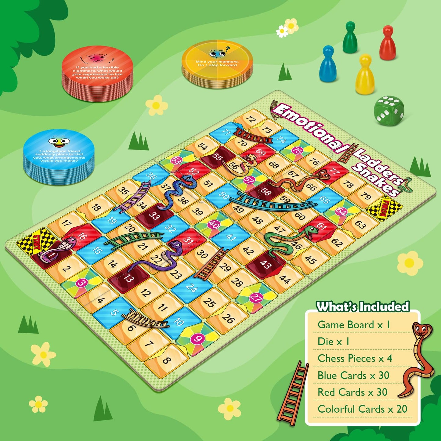 Broytain Emotional Board Games For Kids,Ladders And Snakes Board Game,Learning Resources,Social Skills Emotional Regulation Toys