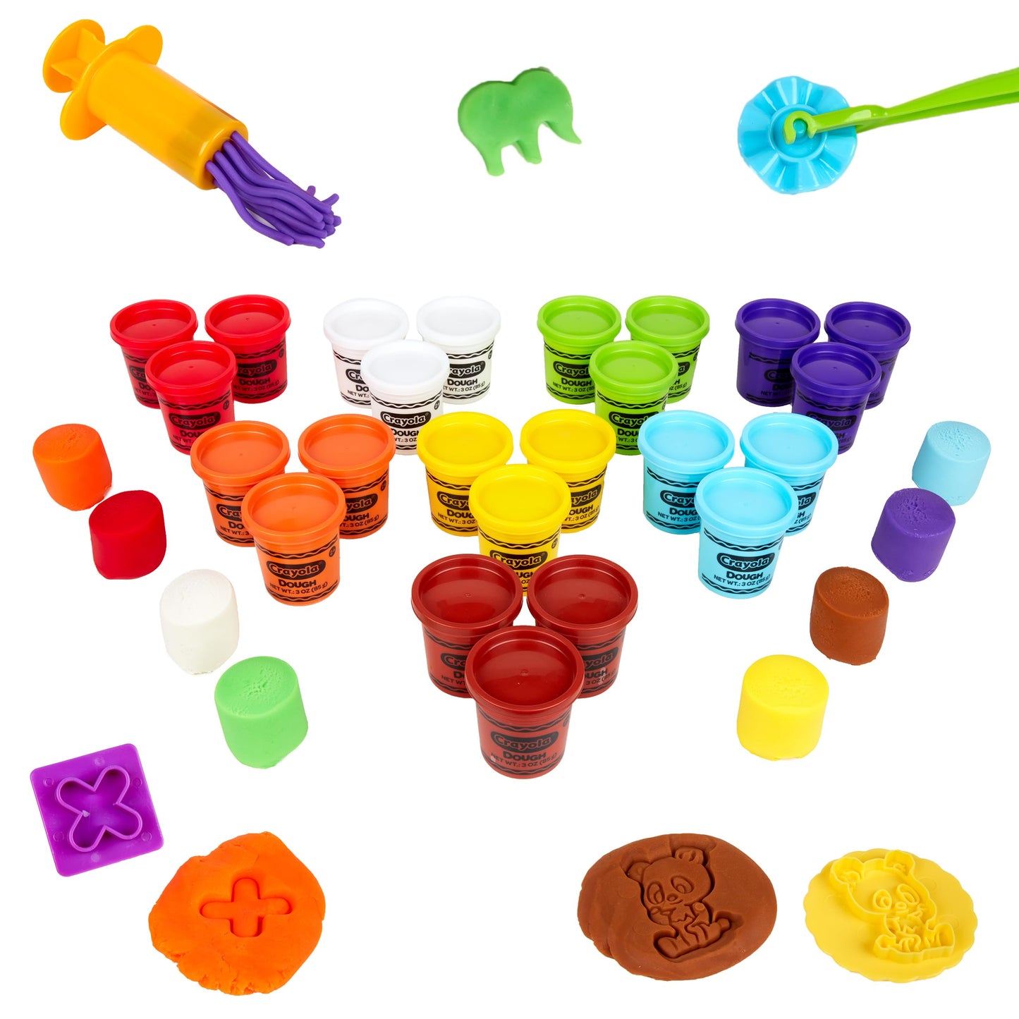 Crayola Assorted Dough Classpack With Tools, 8 Colors, Art Supplies, Over 100 Pieces, 24 Per Carton