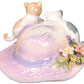 Cosmos 80099 Fine Porcelain Pair Of Cats Musical Figurine, 5-1/4-Inch, Purple