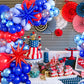 Biapian Red And Blue Balloon Garland Arch Kit, 111 Pcs Red Blue Confetti Balloons Baby Blue Metallic Blue Latex Balloons Foil St