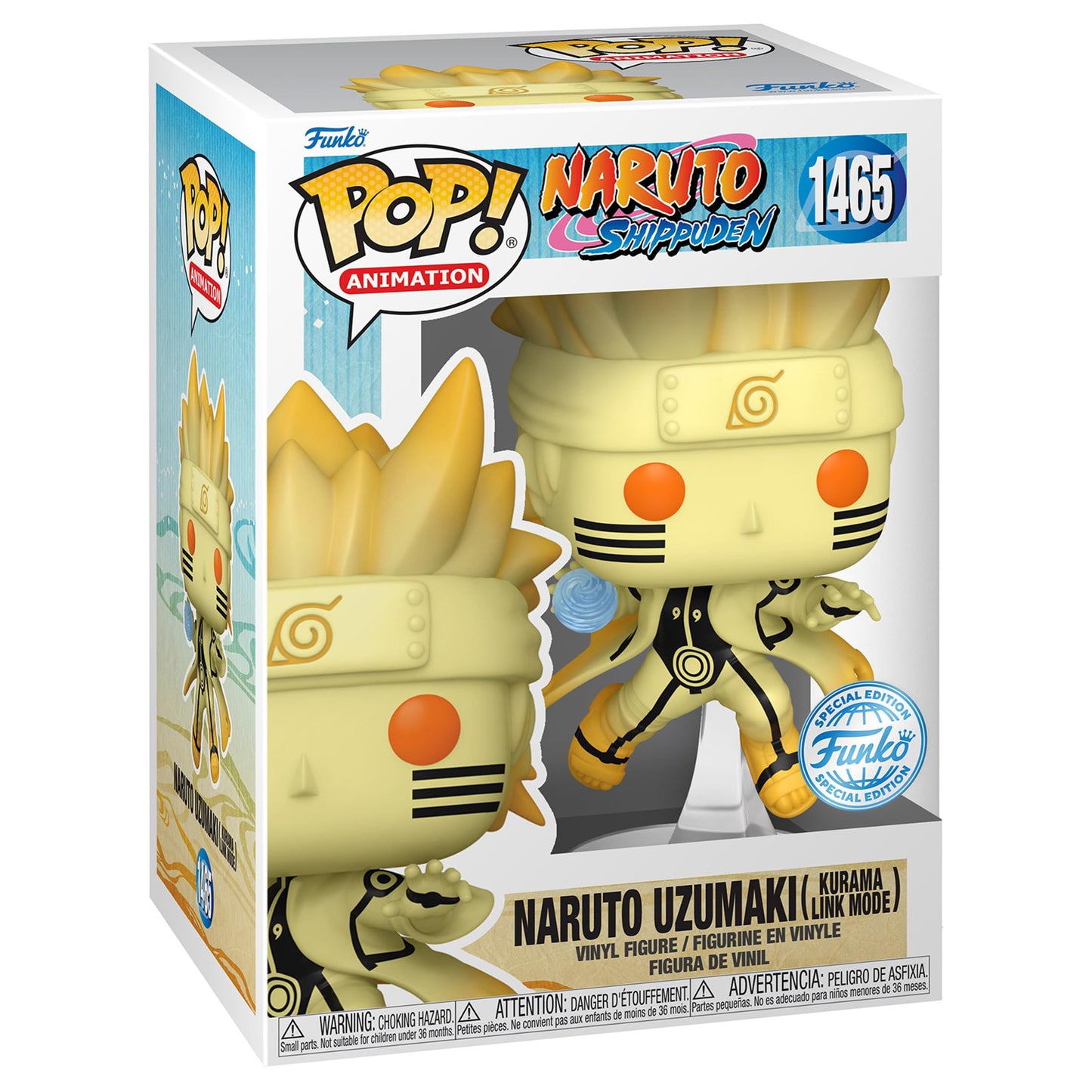 Funko Pop! Animation: Naruto Shippuden - Naruto Uzumaki in Kurama Link Mode Special Edition Multicolor limited availability #1469 & Naruto Uzumaki #71 Vinyl Figures Bundle