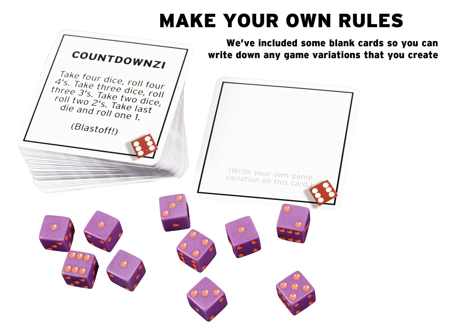 Tenzi Dice Party Game Bundle With 77 Ways To Play Tenzi - A Fun, Fast Frenzy For The Whole Family - 4 Sets Of 10 Colored Dice With Storage Tube - Colors May Vary