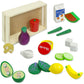 Kidzlane Wooden Vegan Toys with Wooden Crate | 20 Piece Wood Play Food Set for Kids Kitchen | Play Kitchen Accessories for Toddl