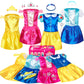 Soliehoo Girls Princess Dress Up Trunk, Pretend Play Costumes Princess Role Play Set 15Pcs Girls Dress Up Clothes With 4 Tops,4