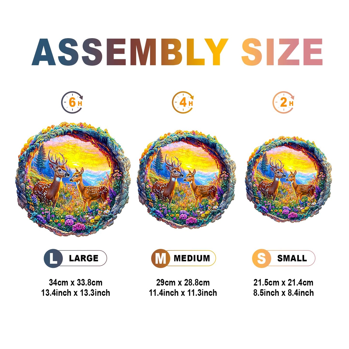 Wooden Puzzles for mature-themeds - 3D Vision Deer Wooden Jigsaw Puzzle - Unique Animal Shaped Wood Puzzles mature-themed - Creative Birthday Gift Family Game (300pcs)