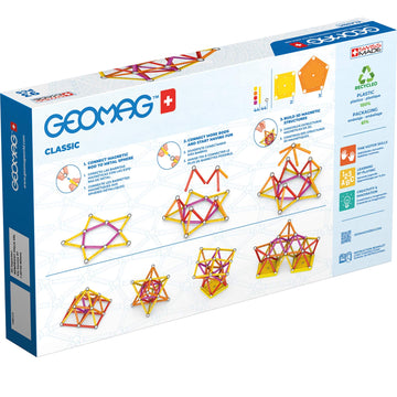 Geomag Magnetic Toys Classics 93-Piece Building Set For Kids Ages 3-99 | Swiss-Made Stem & Steam Authenticated Educational Toy Made From 100% Recycled Plastic | Creative Learning Play
