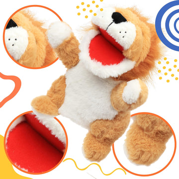 Cuteoy Plush Lion Hand Puppet Stuffed Animal Toy Open Movable Mouth Creative Role Play Storytelling Plushies Gifts For Kids Toddlers Birthday Christmas