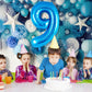 Blue Number 9 Balloon 40 Inch, Big Large Foil Helium Number Balloons, Jumbo Giant Mylar Number 9 Balloons For 9 Year Old Birthda