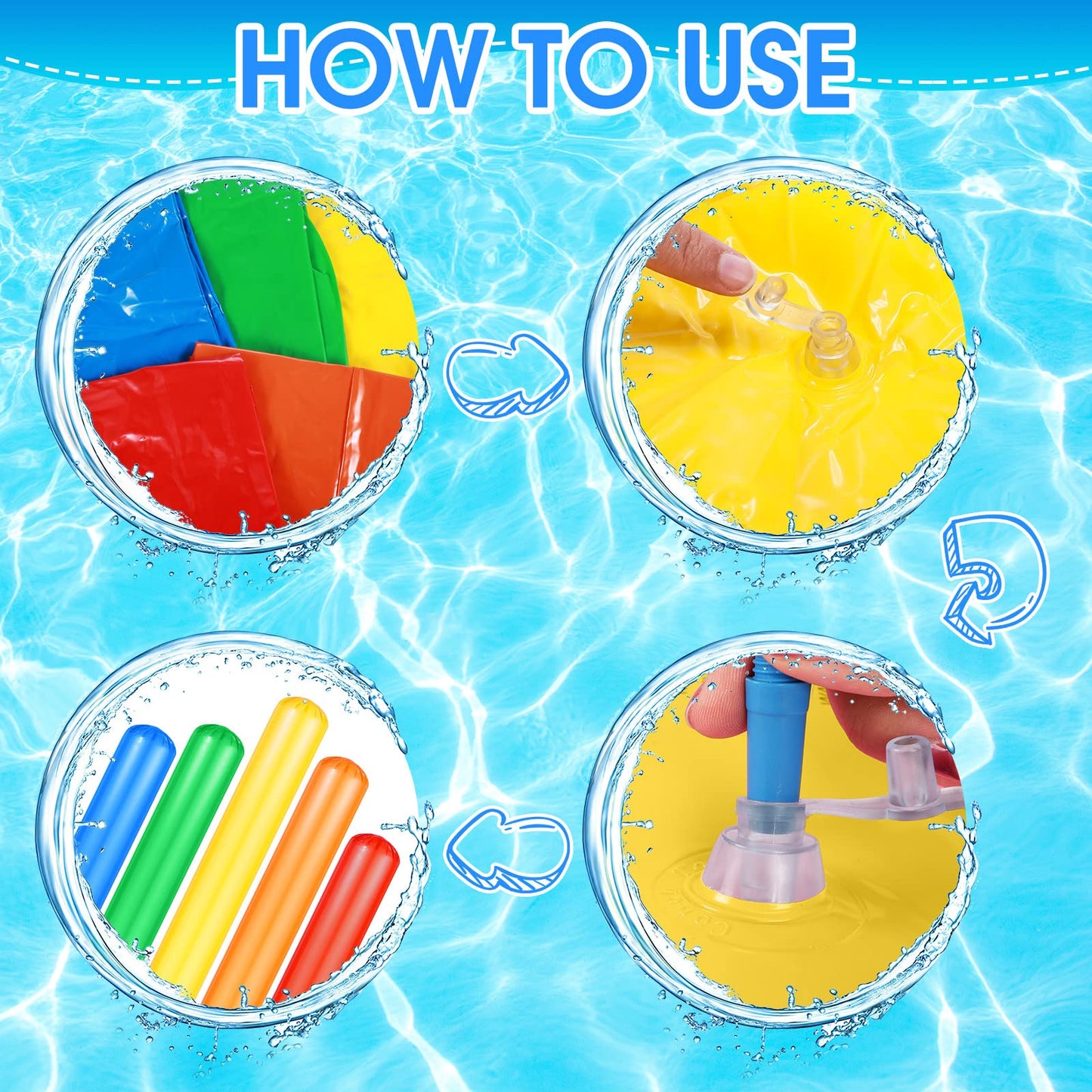 Pool Inflatable Sticks 41.3 Inch Pool Noodles Pvc Swimming Noodles Colorful Inflatable Pool Noodle Adults Float Water Noodles Ou