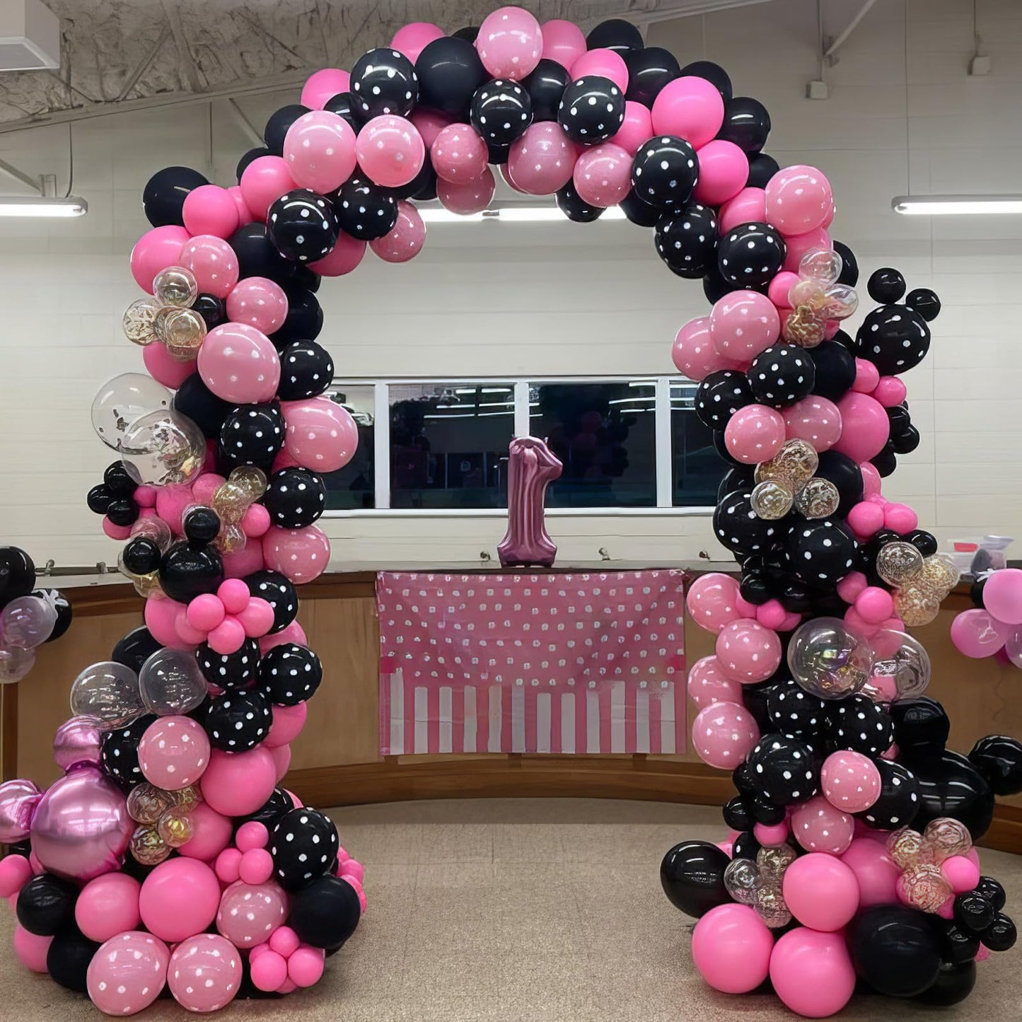 Pink And Black Balloons, Hot Pink Balloons Pink White Dots Black White Dots Balloons With Black Pink Confetti Balloons For Girls