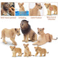 Toymany 6Pcs Realistic Lion Figurines With Lion Cubs, 2-5'' Jungle Animals Figures Family Set Includes Baby Lions, Educational T