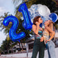 Number 21 Balloon 40 Inch, Laser Blue Big Number Balloon, Giant Mylar 21St Balloons Number, Helium Birthday Balloons For Teenage