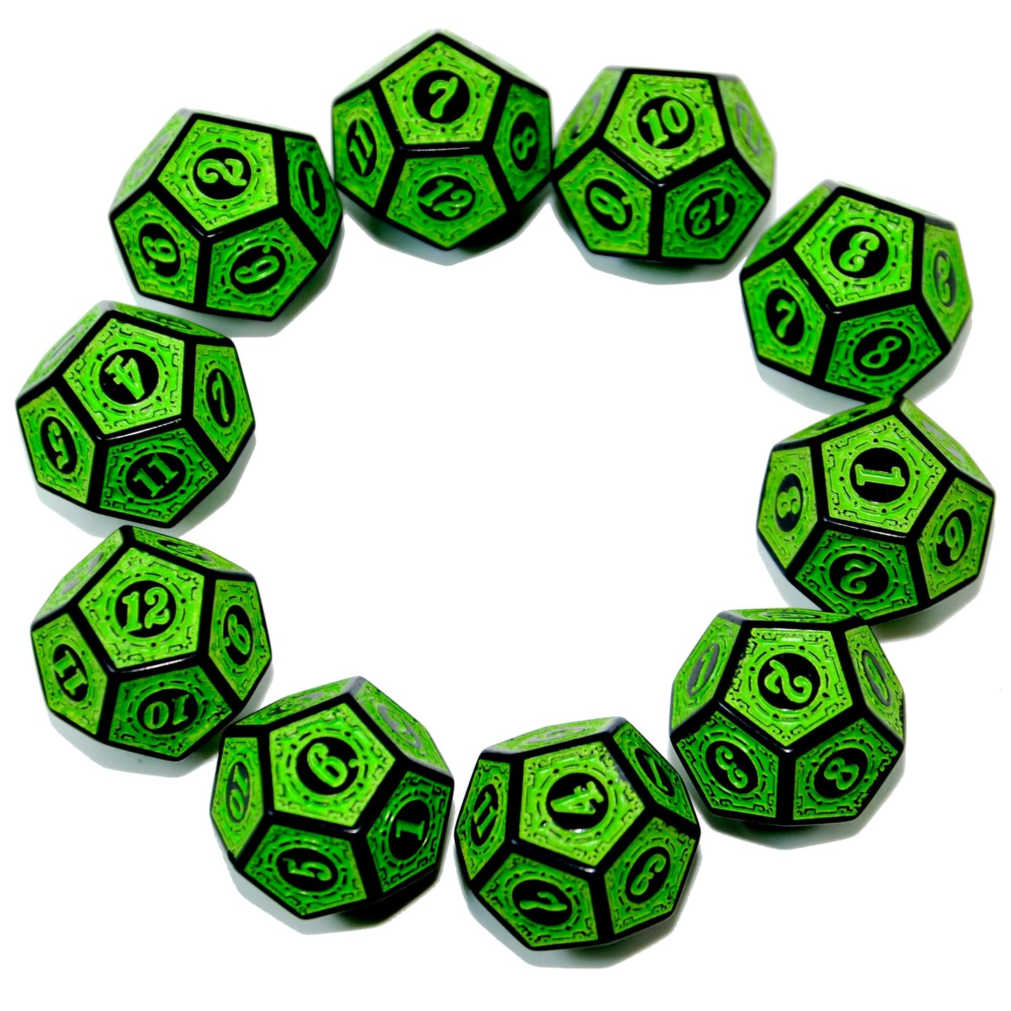 SmartDealsPro 10-Pack Six Sides D6 12 Sided D12 Dice Die for DND Dungeons and Dragons MTG PRG Wow Table Game Math Teaching (D12,