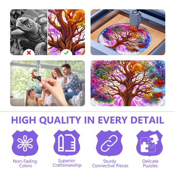 Wooden Puzzles For Adults - Dreamy Tree Of Life Wooden Puzzle, Unique Shape Wooden Jigsaw Puzzles For Adults, Wood Puzzles Adult