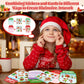 CY2SIDE Christmas Snowy Jar Scene Sticker - 12 Set Red and Green Winter Sticker Art Craft for Kids Holiday Project, Make a Snowy