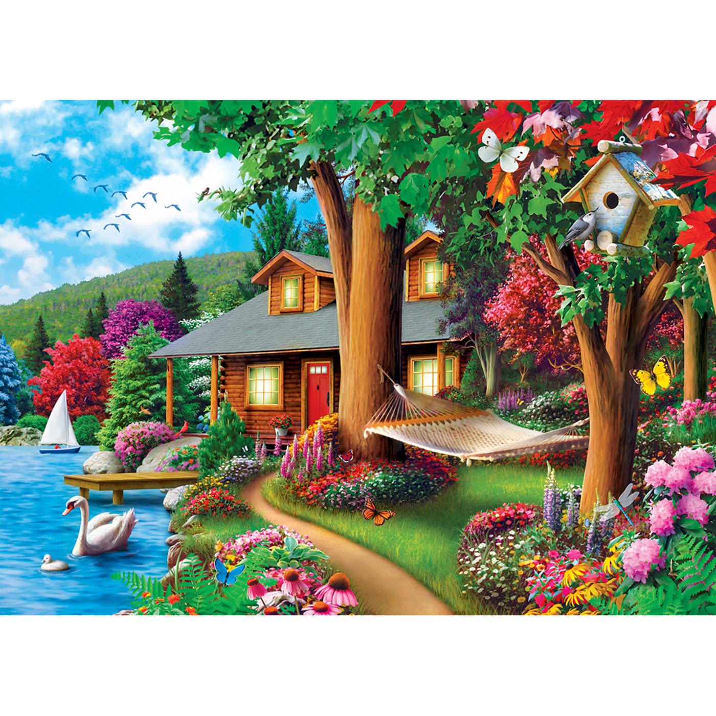 Masterpieces 1000 Piece Jigsaw Puzzle For Adults, Family, Or Kids - Around The Lake - 19.25'X26.75'