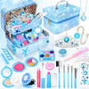 INNOCHEER Kids Makeup Kit for Girl Toys, Frozen Toys for Girls Makeup Kit, Washable Make Up for Kids Double Layer, Frozen Makeup
