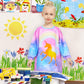 Fiodrimy Kids Art Smock Unicorn Painting Artist Apron Waterproof Paint Smocks Girls Boys Long Sleeve With Pocket For Child 8-12 Years, Large