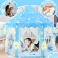 Evoionos Frozen Princess Tent For Girls, Play Tent With Large Snowflake Lights For Kids, Castle Playhouse For Children Indoor Ou