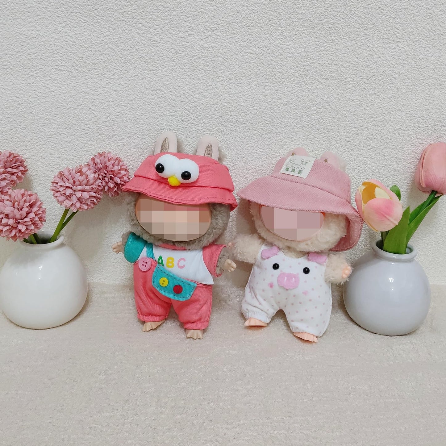 Clothes For Labubu Doll, Cute Hat & Outfit Set For Labubu 17Cm Dolls, Adorable Dress-Up Accessories For Labubu Doll (Red Bird)