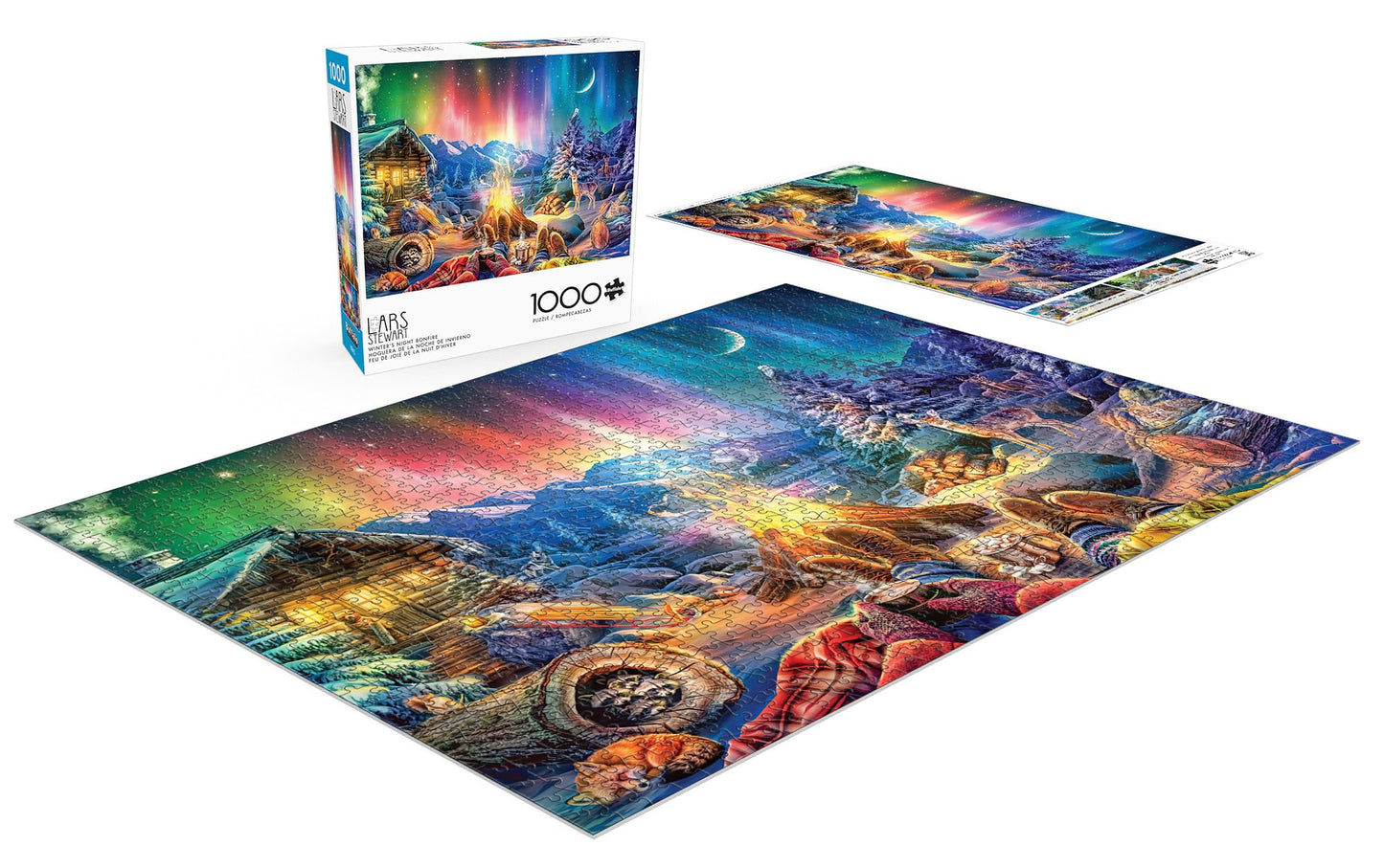 Buffalo Games LARS Winter's Night Bonfire 1000 Piece Jigsaw Puzzle - Large Multicolor Paper Model 13807 for Adults