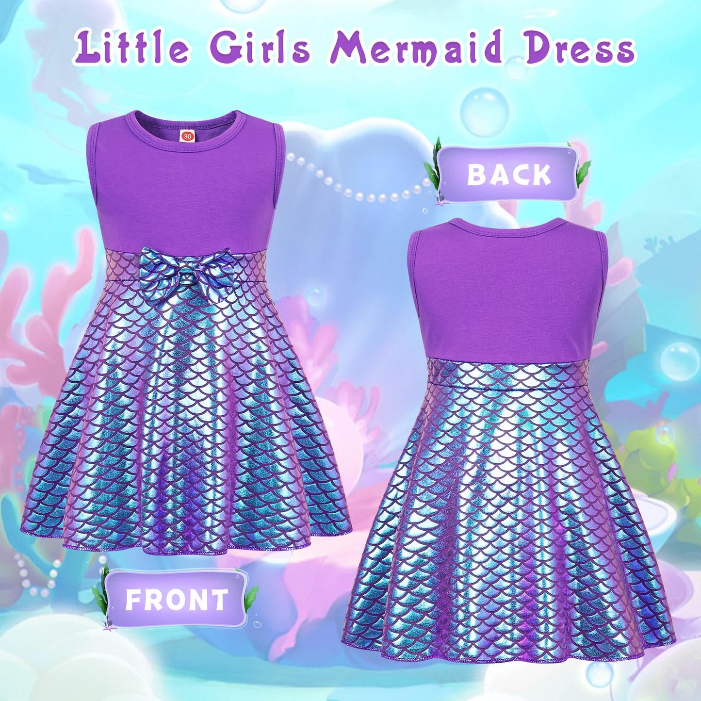 Henzworld Mermaid Dress For Girls Little Girl Mermaid Dress Costume Princess Dress Up Birthday Party Traje De Sirena Para Nia Ha