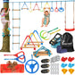 Hooroor Ninja Warrior Obstacle Course For Kids And Adults - 66Ft Slackline With Tree Climbing Rock Holds, Swing Seat, Monkey Bars, Ring Wheel, Rope Ladder - Outdoor Training Playset