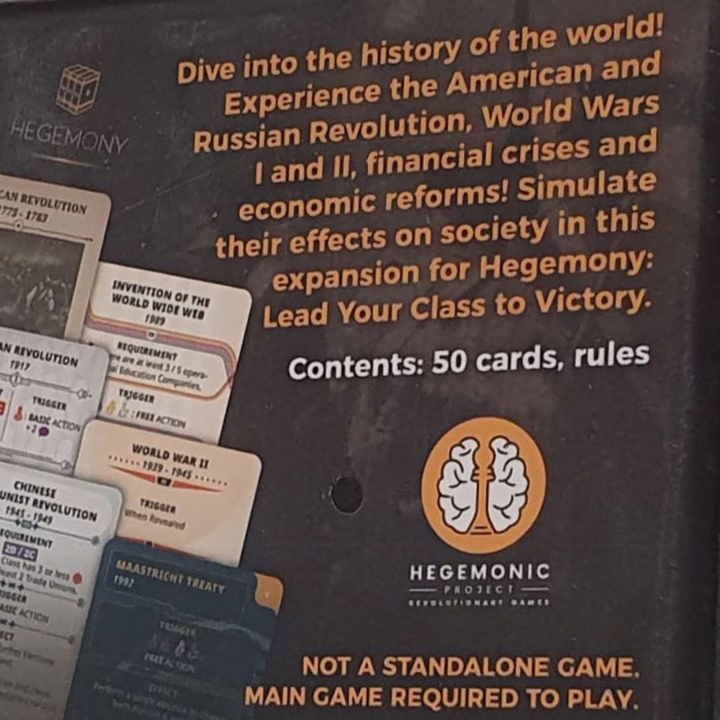 Hegemony: Historical Events Expansion - 50 New Cards Add Events To Your Gameplay, Unique Asymmetric Card Driven Game Board Game,