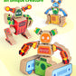 Coogam Fine Motor Building Robot Blocks For 3 4 5 Years Old Kids, Wooden Snap Together Robot Builders, Stem Take Apart Robot Playset, Educational Learning Toy Gift For Boys Girls