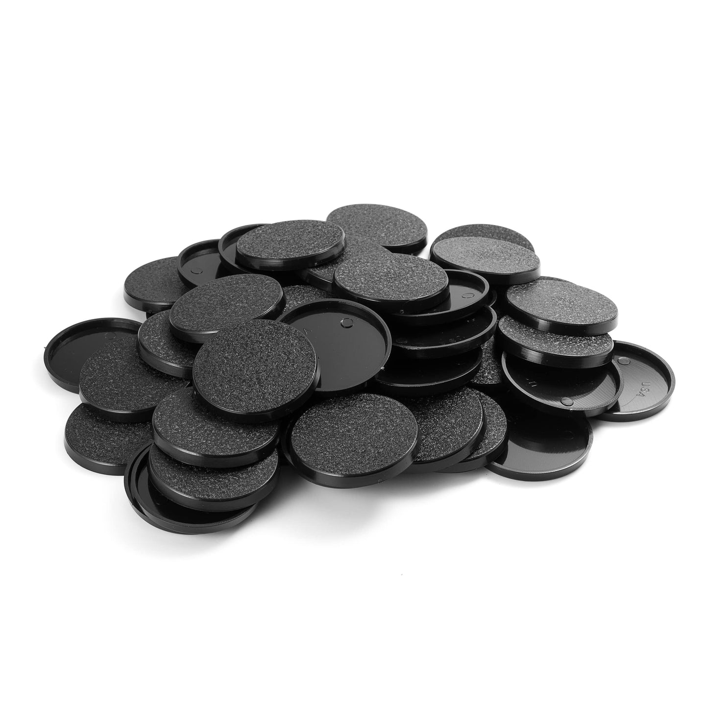 Easypegs 40Mm Textured Plastic Round Bases Or 1.57 Inch Wargames Table Top Games 100 Count