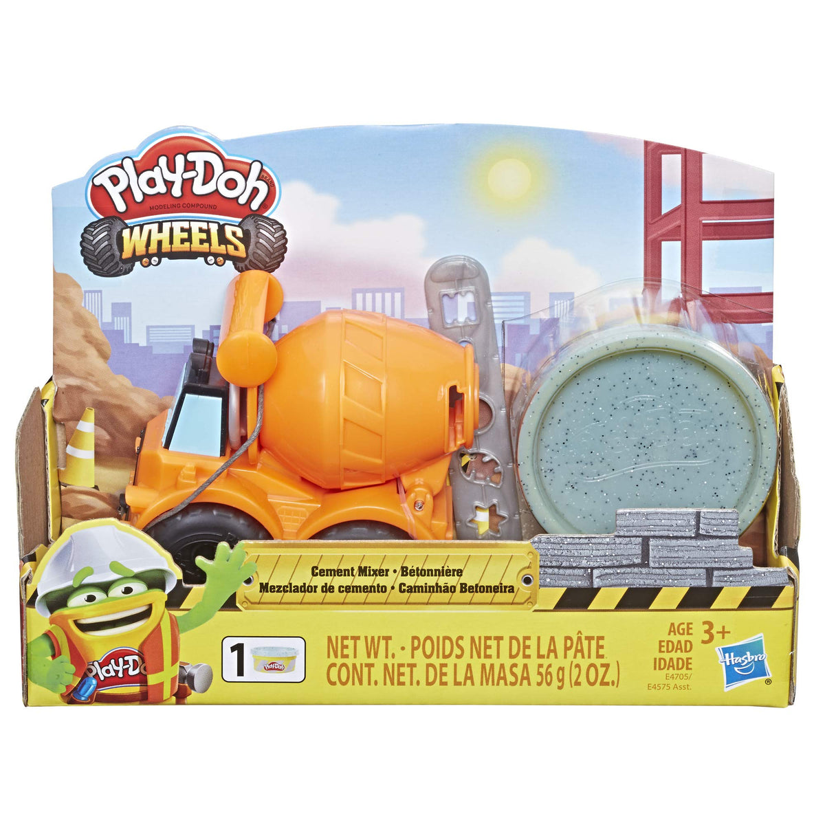 PlayDoh Wheels Mini Cement Truck Toy with 1 Can of NonToxic Cement Colored Buildin Compound