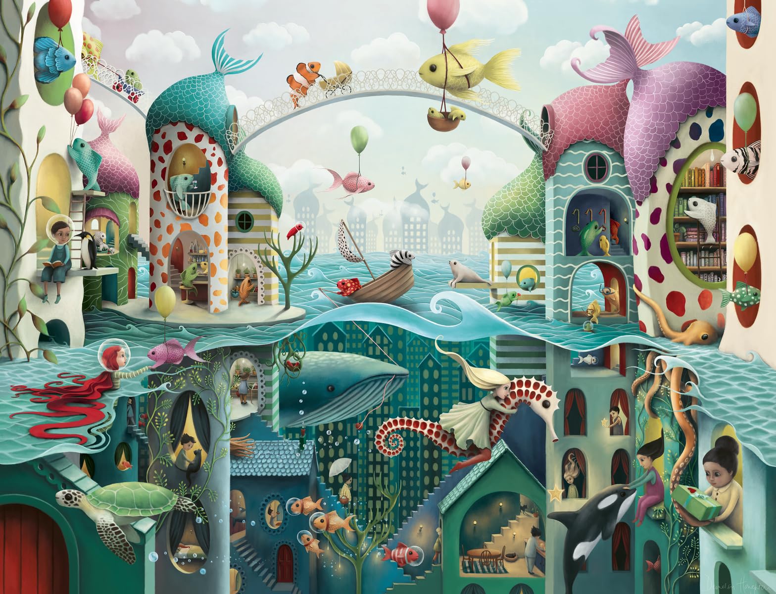 Ravensburger - If Fish Could Walk - 2000 Piece Jigsaw Puzzle - Whimsical and Fantastical View of The Undersea World - Frameable - enhanced Quality - Puzzles for mature-themeds