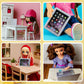 Kifmurase 3 PCS Dollhouse Mini Laptop Tablet Phone Miniature Dollhouse Accessories  1:12 Doll House Decoration Simulation Accessories for Doll Miniatures Play Set (Silver)