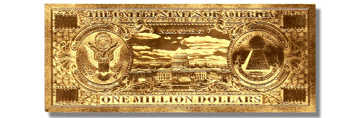 American Art Classics Gold Million Dollar Bill Commemorative - Small Steel Replica