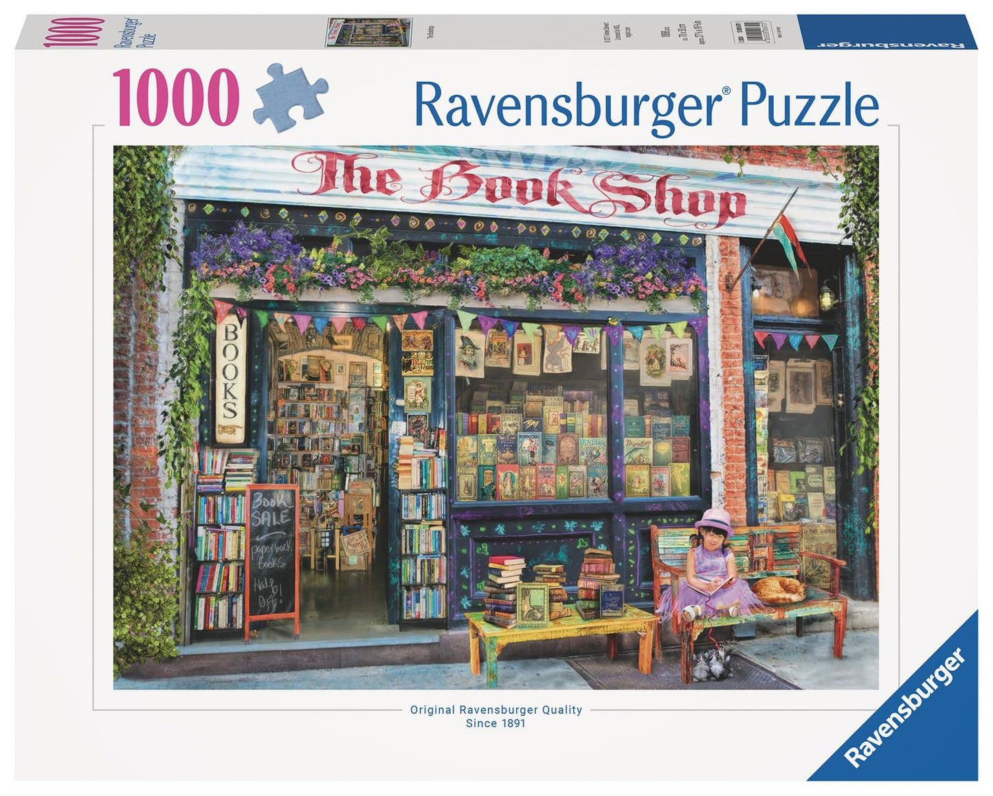 Ravensburger The Bookshop Puzzle - 1000 Piece Jigsaw Puzzle for mature-themeds | Unique Puzzle Piece Design | Anti-Glare Surface | enhanced Quality Materials | Great Gift Option