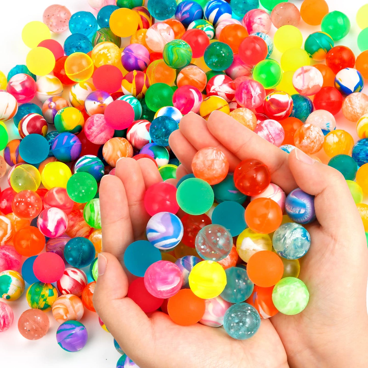Pllieay 264 Pieces Bouncy Balls In Bulk, 3 Style Random Small Rubber Bouncy Balls For Kids Party Favors, 20Mm/0.78Inch Neon Bouncing Balls For Gift Bag Filling And Vending Machines