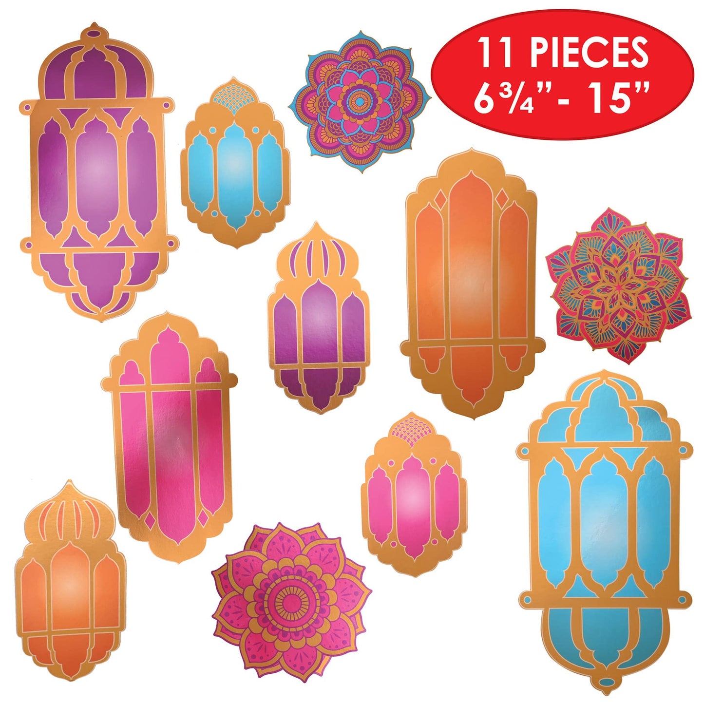 Foil Lantern & Mandala Cutouts Pack of 2