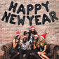 Pigetale Black Happy New Year Balloons, 16 Inch Happy New Years Letter Balloons, Happy New Year Banner For 2024 Happy New Year E