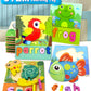Aiziyuo Animal Wooden Puzzles With Letters Spelling, Montessori Toys For Toddlers 1-3, 8 Pack Baby Puzzle For Kids1 2 3+ Years O