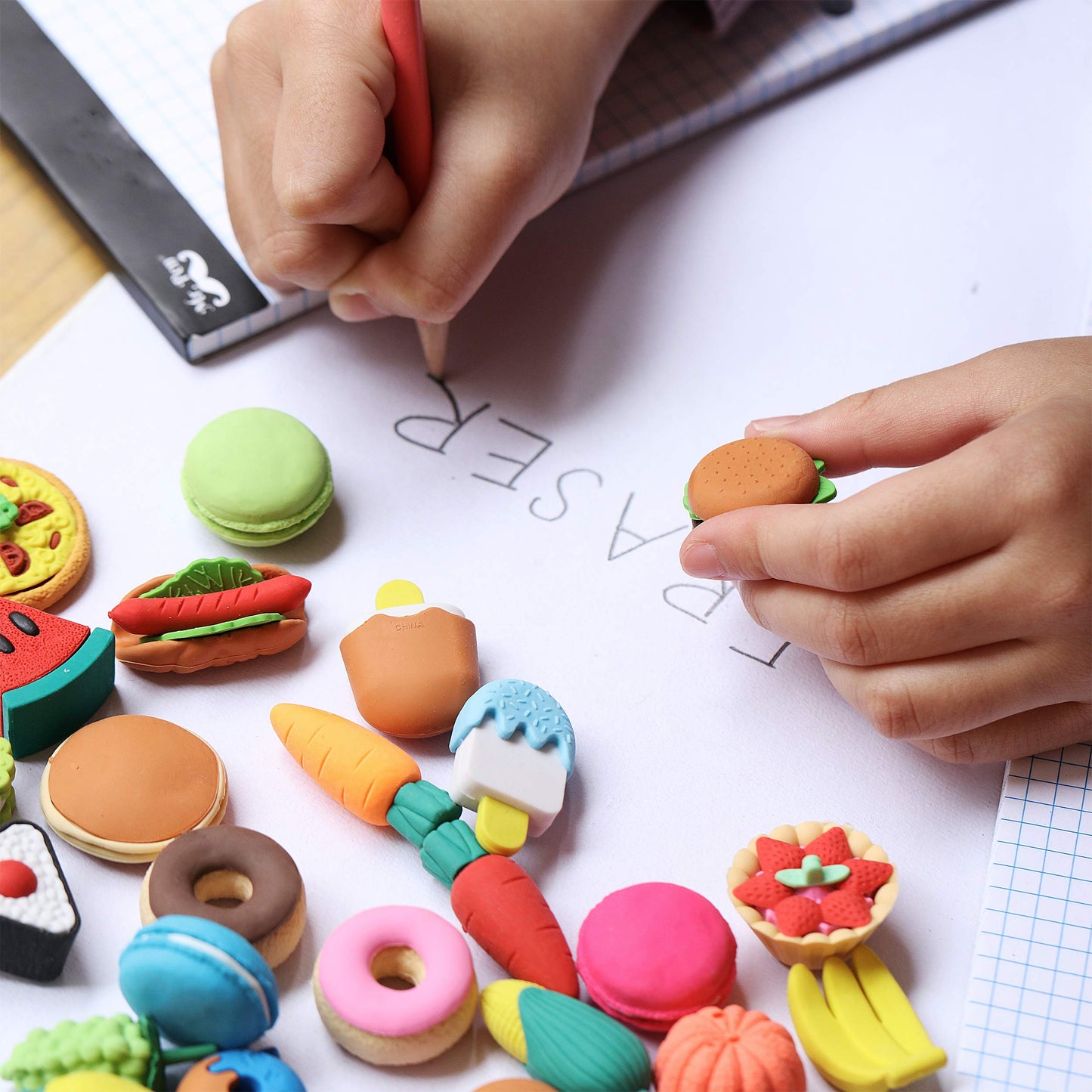 Mr. Pen- Mini Food Erasers for Kids, 30 pcs, 3D Mini Erasers for Kids, Non-Toxic & Safe for Children, No Smudge