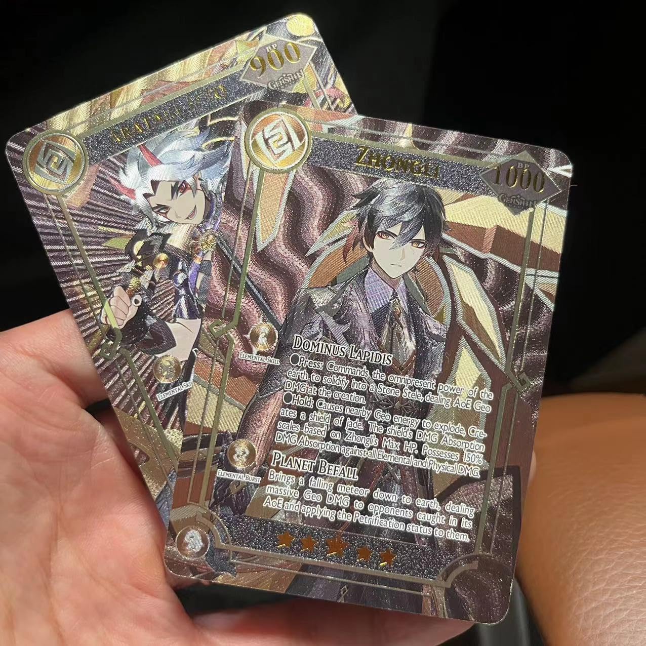 60PCS TCG Deck Cards 55PCS Ultra Rare Cards and 5Pcs Random UTR with Gilded Text English Version TCG Collection Kamisato Ayaka ZhongLI  Collectible Cards Best Gift for Kids and mature-themed